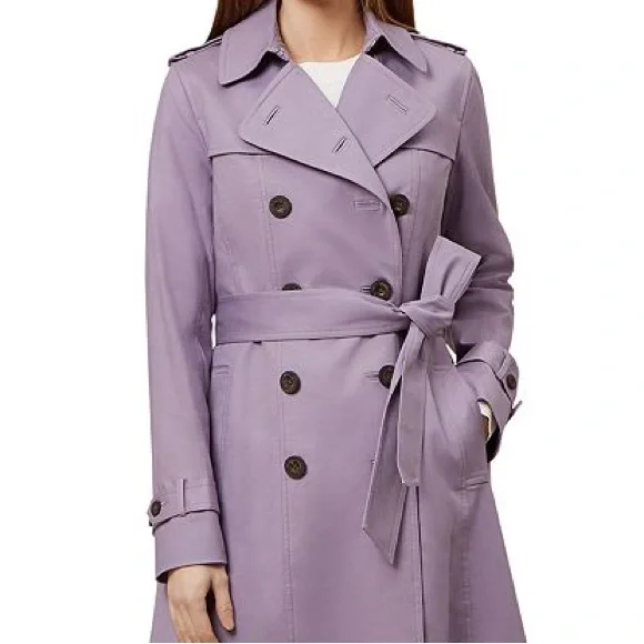 Hobbs London Saskia Lavender Purple Trench Coat Size US
